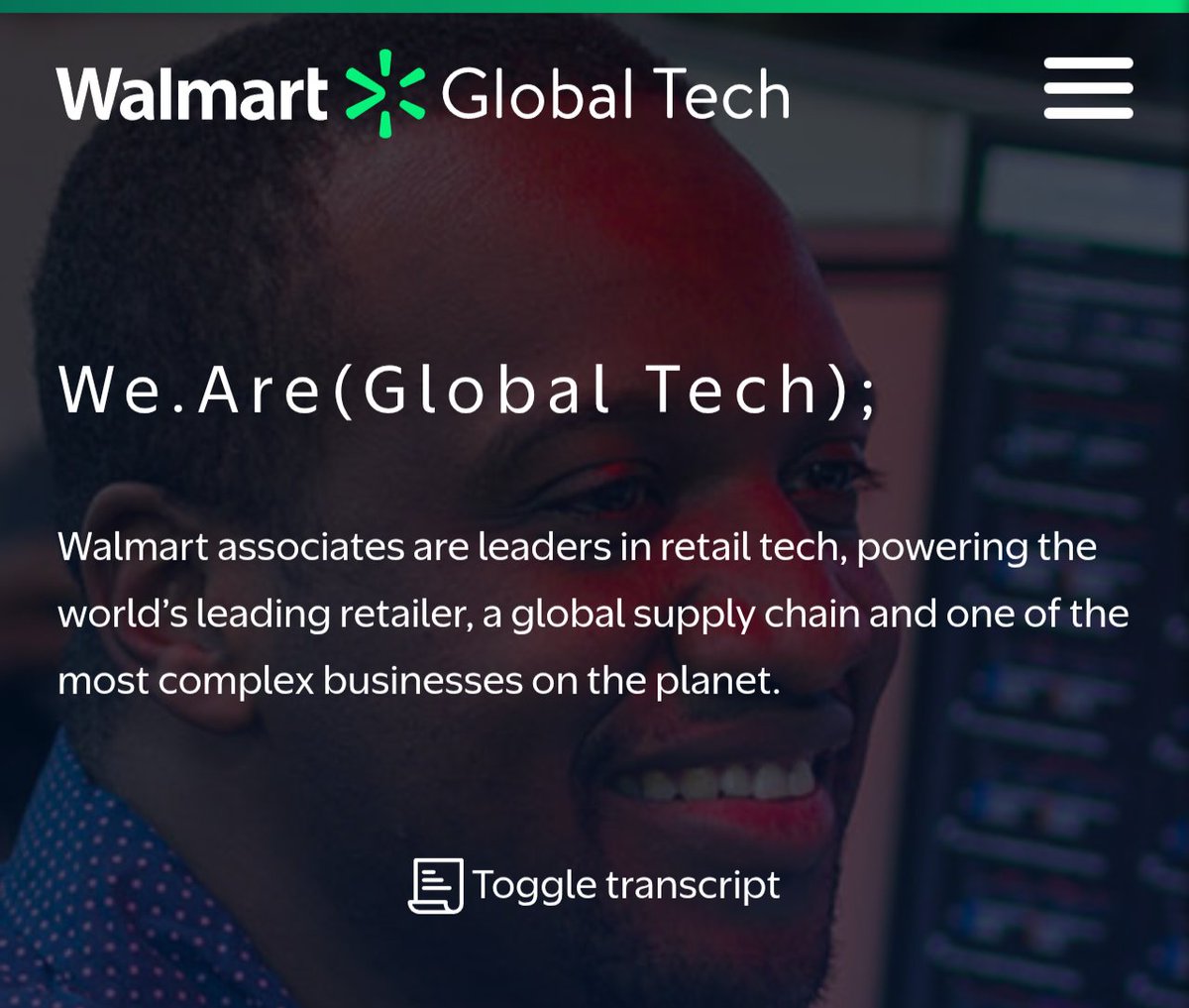 DebunkJelpi's tweet image. So, Walmart Labs, the linked profile in @TammyCamp&apos;s bio isn&apos;t working cause it no longer exists.
Walmart Labs is now #WalmartGlobalTech. 

&quot;Walmart associates are leaders in retail tech, powering the world&apos;s leading retailer, global supply chain and one of the most complex…