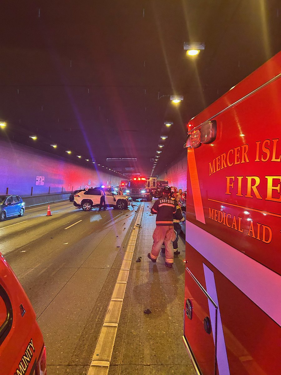 Traffic back up in the WB Mt. Baker Tunnel was due to a rollover incident. Patients were able to extricate themselves. Please stay patient while crews clean up the scene.