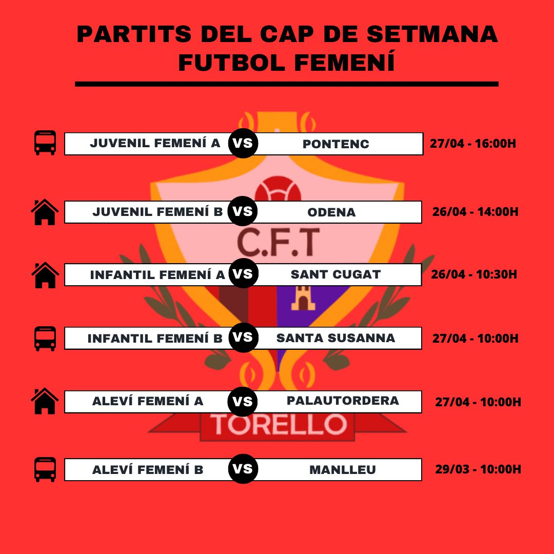𝐅𝐔𝐓𝐁𝐎𝐋 𝐁𝐀𝐒𝐄 𝐅𝐄𝐌𝐄𝐍Í⚽️

Partits del cap de setmana👇🏼

❤️🖤
