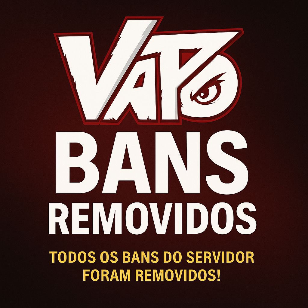 VapoPvp's tweet photo. 📢 SPOILER DO WIPE!

E aí, Vapo PvP! Com o próximo Wipe, todos os bans serão removidos! É a chance de recomeçar, mas cuidado: vacilou, vai banir de novo. Aproveitem com responsabilidade e fiquem ligados para mais spoilers hoje! https://t.co/AOLrOesTfy