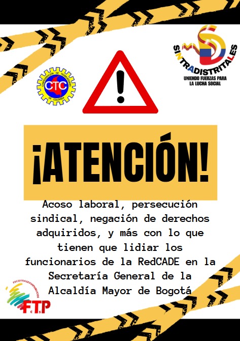 Sintradistrita1's tweet photo. DENUNCIA PÚBLICA
#NoMasAcosoEnElDistrito
#CondicionesLaboralesDignas 
@SecGeneralBog @MSilvaMoyano @ServicioCivilD @CarlosFGalan @Bogota https://t.co/qx9KF95tCQ