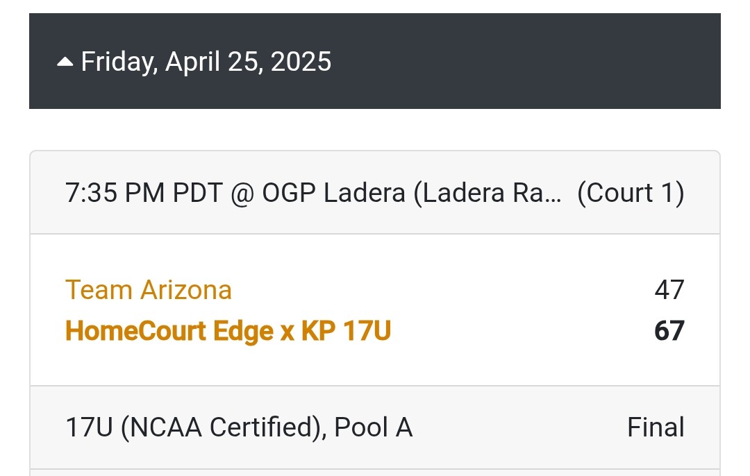 Homecourt Edge Basketball (@wearehce) on Twitter photo HCE x KP with a big win tonight against a well coached Team Arizona at the <a href="/Hypeherhoops1/">Hype Her Hoops</a> Spring Fling tourney. Got two games tomorrow
9:20 CT1 and 12:35 CT2 at Ladera! HCE x KP with a big win tonight against a well coached Team Arizona at the <a href="/Hypeherhoops1/">Hype Her Hoops</a> Spring Fling tourney. Got two games tomorrow
9:20 CT1 and 12:35 CT2 at Ladera!