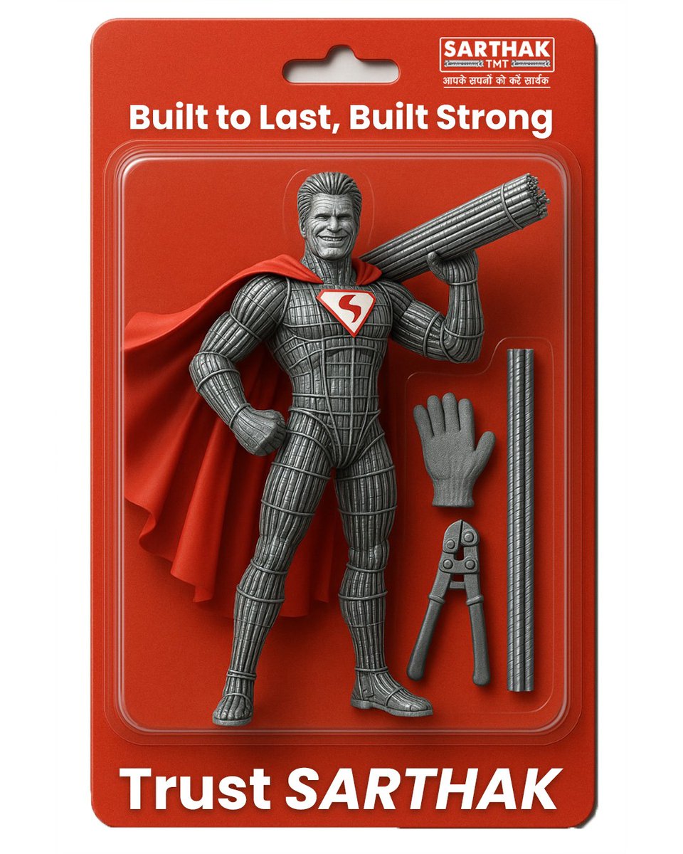 SarthakTmt's tweet image. Trust SARTHAK TMT for strength, durability, and lasting quality. Built for superior performance, it’s the trusted choice for builders and homeowners. Apke Ghar Ka Superhero – SARTHAK TMT!
#SARTHAKTMT #BuiltToLast #StrengthAndDurability #BuildingExcellence