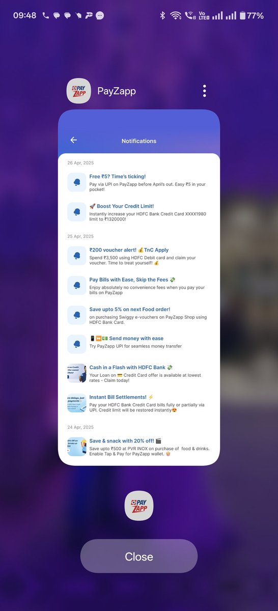 manubhatia25's tweet photo. @payzapp @HDFC_Bank I got the notification from PayZapp to increase my limit but it's not working. I tried calling HDFC bank but they were not able to resolve the issue. Please check the screenshots https://t.co/rpsKK0ISFD