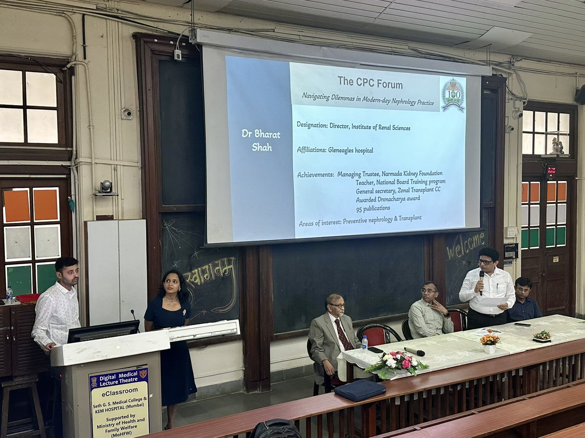 Sayali Thakare (@sayalibthakare) on Twitter photo Here we start! 🔥
“The CPC Forum- KEMH”
Onto the first case-
Case 1- 33-yr-old KTR with progressive allograft dysfunction
Faculty discussant: Dr. Bharat Shah
Moderators: <a href="/VinBhargava/">Vinant bhargava</a> <a href="/bagalbp/">Bhausaheb Bagal</a> & Dr. Rushi Deshpande
🔬🧬📝 Here we start! 🔥
“The CPC Forum- KEMH”
Onto the first case-
Case 1- 33-yr-old KTR with progressive allograft dysfunction
Faculty discussant: Dr. Bharat Shah
Moderators: <a href="/VinBhargava/">Vinant bhargava</a> <a href="/bagalbp/">Bhausaheb Bagal</a> & Dr. Rushi Deshpande
🔬🧬📝