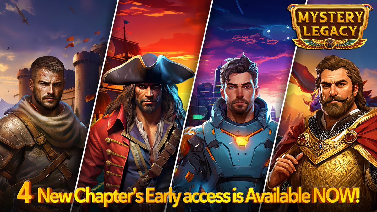 EnaGamesAndroid's tweet image. 🌎One game. Endless worlds! 
 🏰 Pirates, knights, space explorers, and kings await YOU in 4 brand new chapters! 
 🚀 Early Access is OPEN in Mystery Legacy — time to dive in! 🎮 
 
 🔗 𝐀𝐯𝐚𝐢𝐥𝐚𝐛𝐥𝐞 𝐨𝐧 𝐀𝐧𝐝𝐫𝐨𝐢𝐝: play.google.com/store/apps/det…

#MysteryLegacy #NewChapters