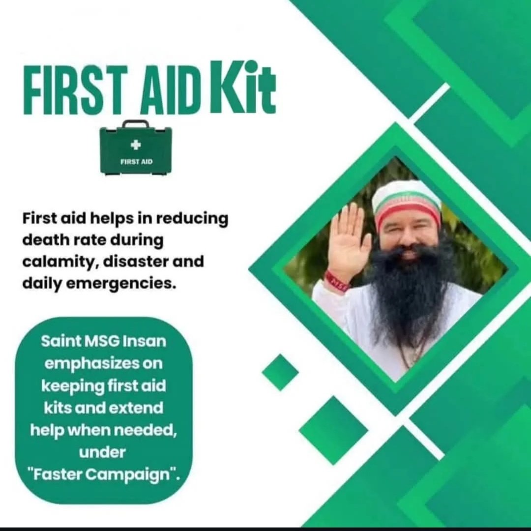 lovepreet41904's tweet photo. Road accidents are increasing day by day. These accidents not only affect the victims but also has a great impact on their families. Saint Ram Rahim ji started #FasterCompaign under which millions of people pledged to carry First Aid Kits in their vehicles. https://t.co/cLX5jzlbfO
