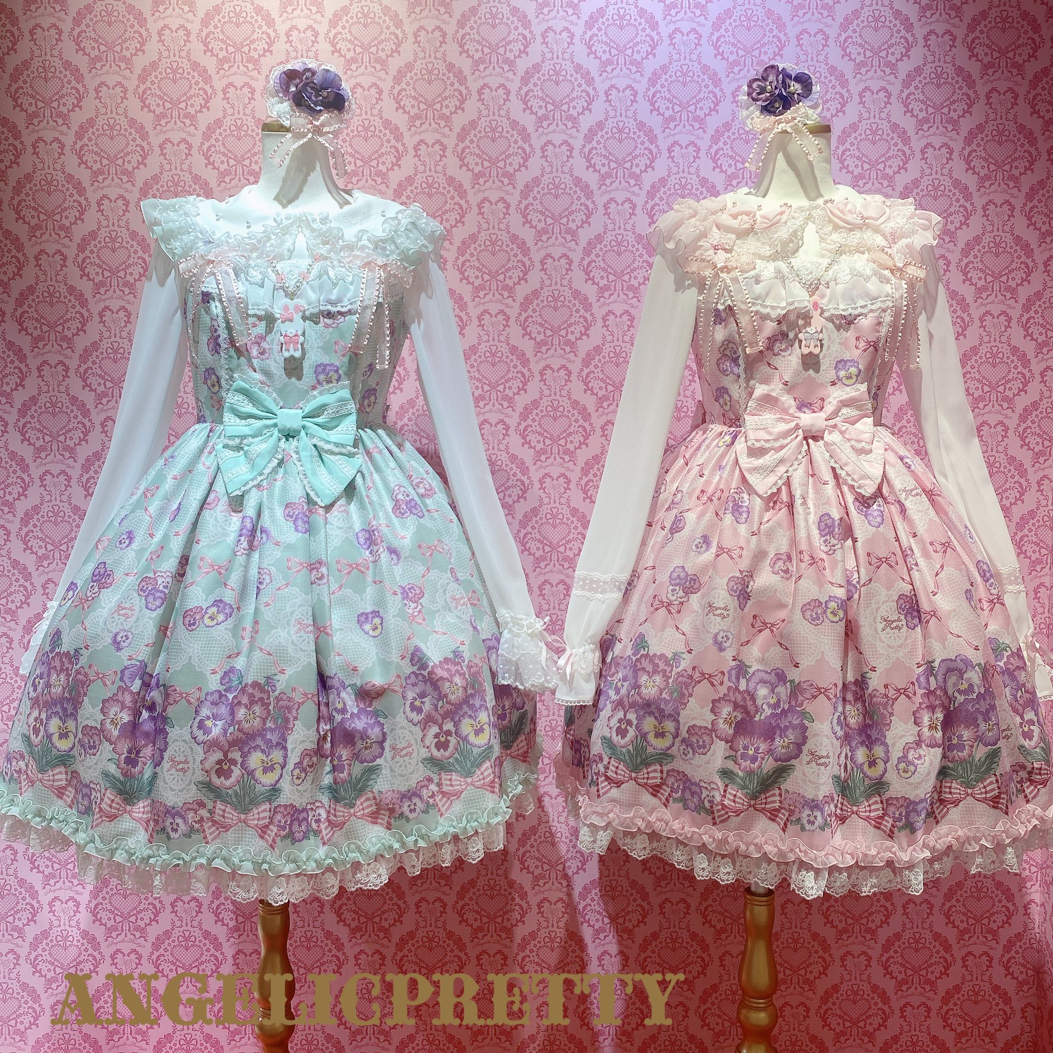 Angelic pretty Lacy Pansy ジャンパースカート　ピンク Angelic Pretty Lacy Pansyジャンパースカート ピンク