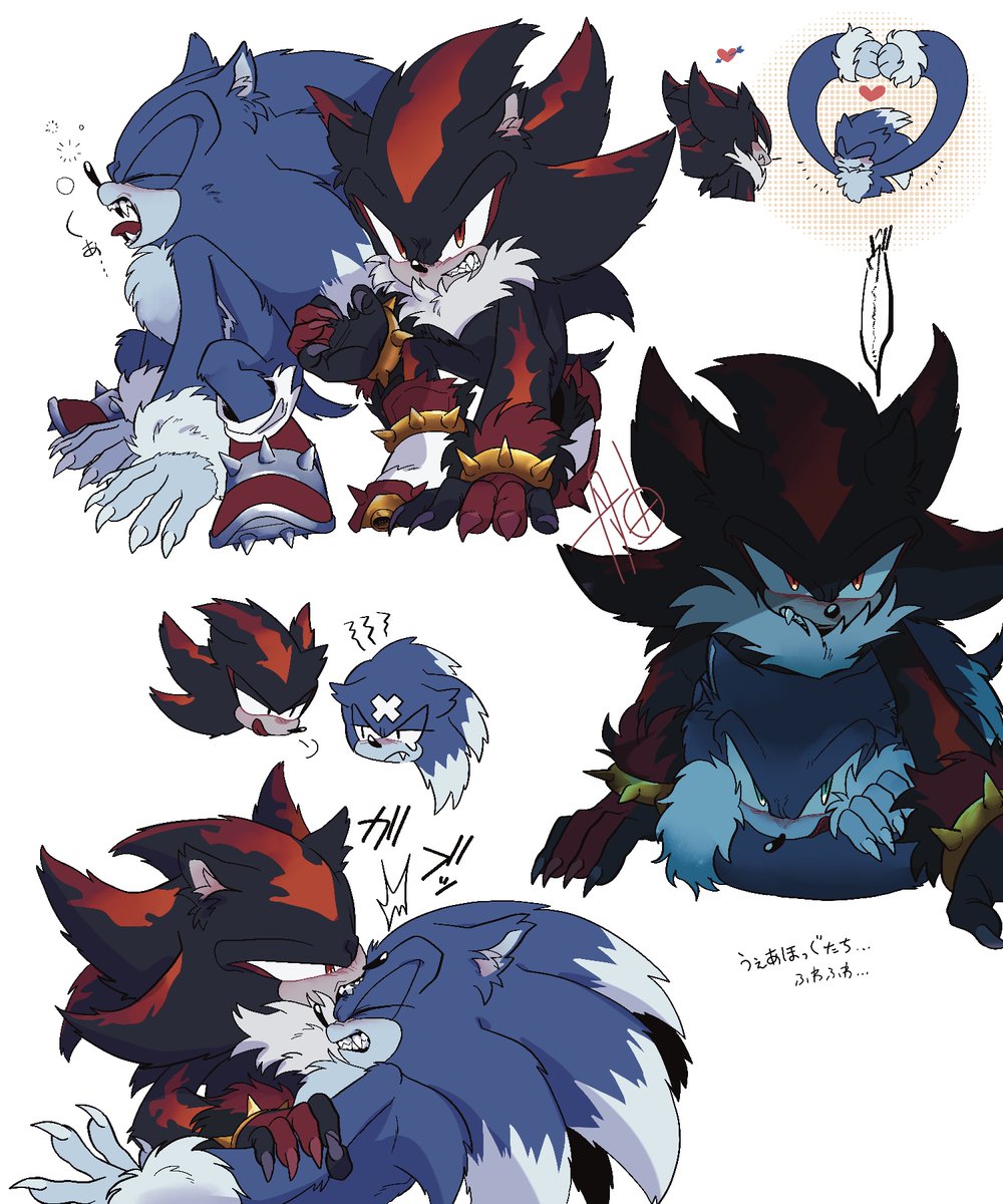 RT @Omokaji_half: 🐺な⚫️🔵 ※⚫️さん🐺化