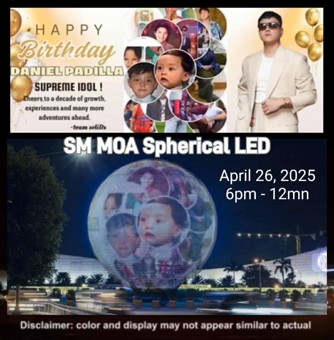 To celebrate the birthday of our Supremo, were proud to announce a special Led birthday billboard tribute  made with love by Team Solids

If you see it, please share it on social media and tag us in pictures and videos.

THREE SUPREME DECADES
#DJP30BlessedYears