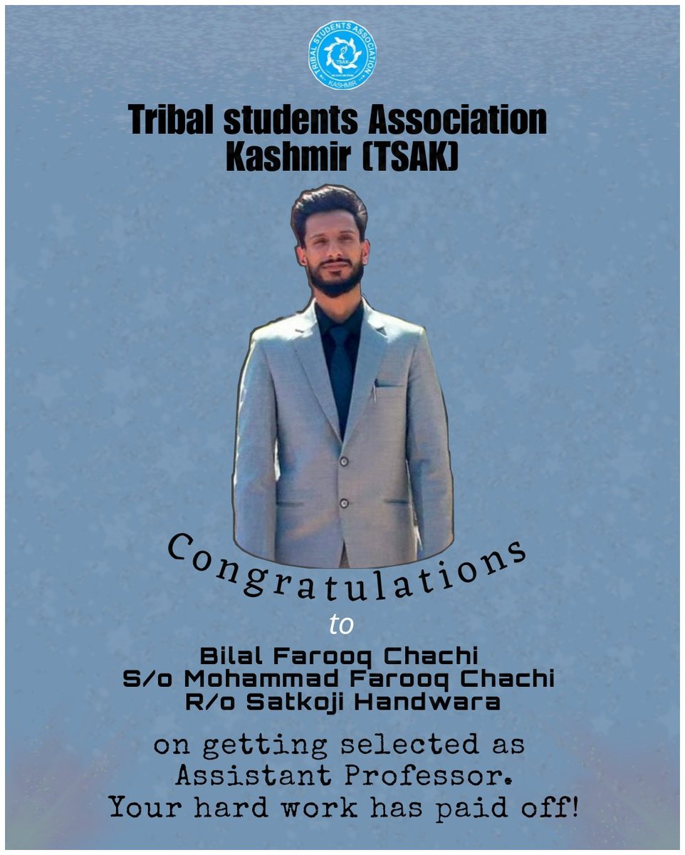 Success is the result of hard work and perseverance!

Congratulations to Bilal Farooq Chachi on his well-earned achievement of becoming an Assistant Professor. May this be the beginning of a brilliant journey ahead!