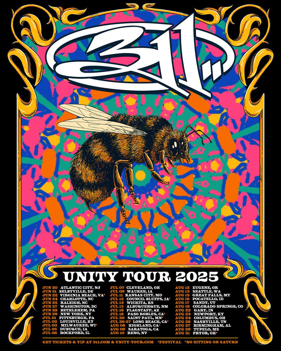 aphrodite7375's tweet photo. Sweet for @311 & this summer’s #311UnityTour! Count me in! 💖🍯🐝✨ https://t.co/foWvRltHt4