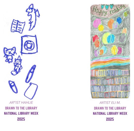 ORCityLibrary's tweet image. Winners, as voted by staff, of our National Library Week Bookmark Contest! Thank you to the 77 artists who submitted a bookmark!

 #NationalLibraryWeek #BookmarkContest #LibraryArt