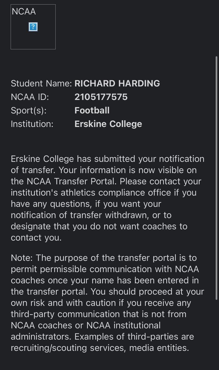 Officially in the transfer portal with 4 years of eligibility!