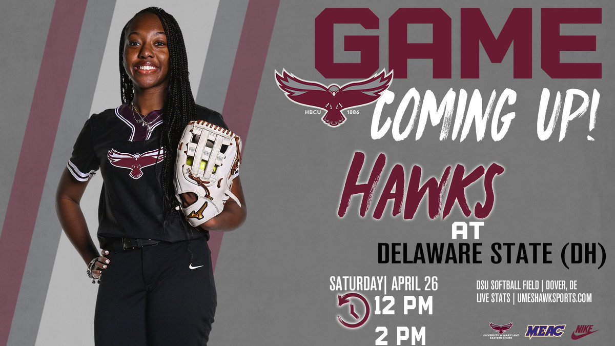 🥎 ONE LAST SERIES 🥎

Due to potential weather in the area, the Hawks are set to begin their final series of the season at Delaware State with a doubleheader tomorrow at 12 p.m. and 2 p.m.!

Where to follow:
📊 - dsuhornets.com/sidearmstats/s…

#HawkPride | #SoarAboveandBeyond