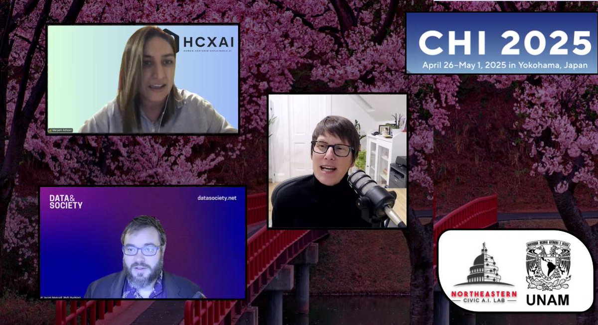 Our Workshop on Explainable AI is kicking off NOW at CHI'25 in Japan! 🇯🇵

We’re starting with a panel led by Upol, with insights from: 
💡 Mary Gray (Microsoft Research)
💡 Maryam Ashoori (IBM)
💡 Jacob Metcalf (Data &amp; Society)

Exploring the future of #XAI — Join us!
#CHI25