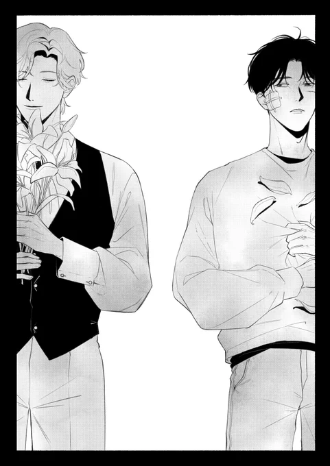 ty for liking this!!! TT____TT heres a illust of dean and irving i did for a little printed version for myself…and an authors note responding to some of the questions i got! 