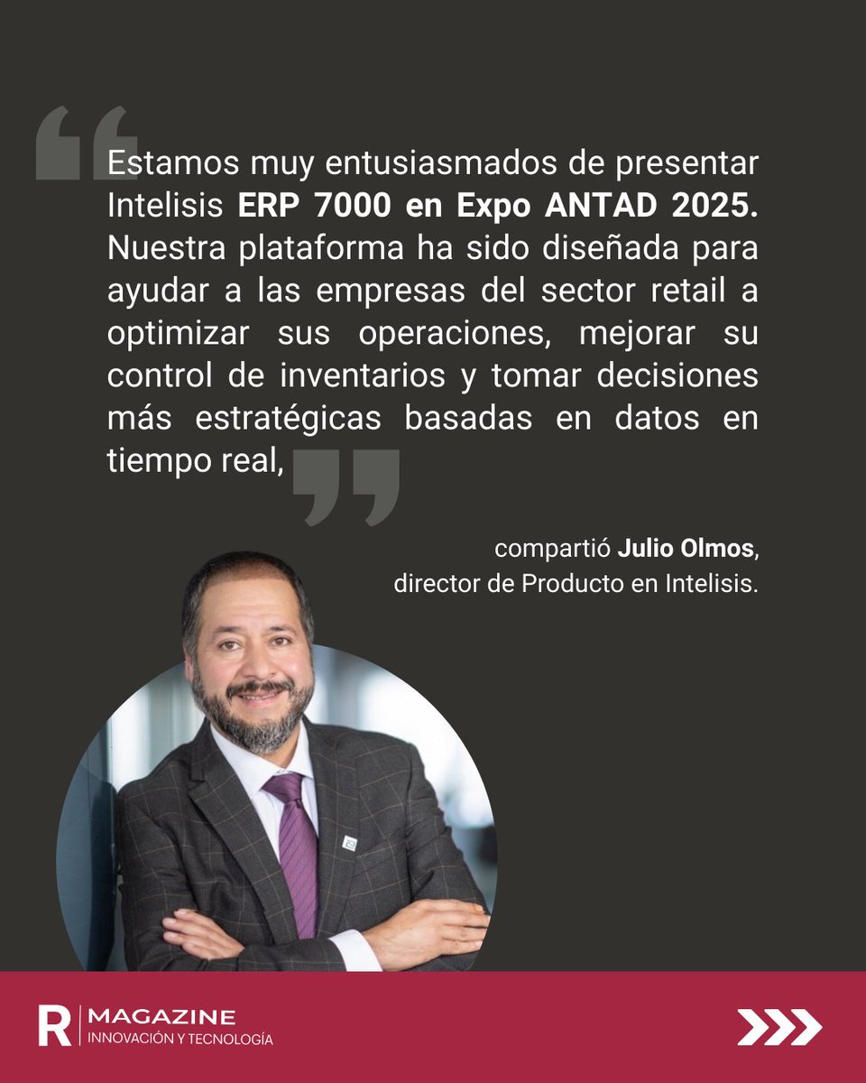 RetailersM's tweet photo. Expo ANTAD 2025 volvió a destacar como un espacio para impulsar la innovación tecnológica en el retail. En esta edición, el stand de Intelisis atrajo miradas con su propuesta de gestión digital, demostrando cómo ERP 7000 responde a los retos actuales del comercio detallista con eficiencia, escalabilidad y visión basada en datos.

Conoce más detalles sobre esta solución y su impacto en el comercio minorista: https://t.co/9yyoAnitOV