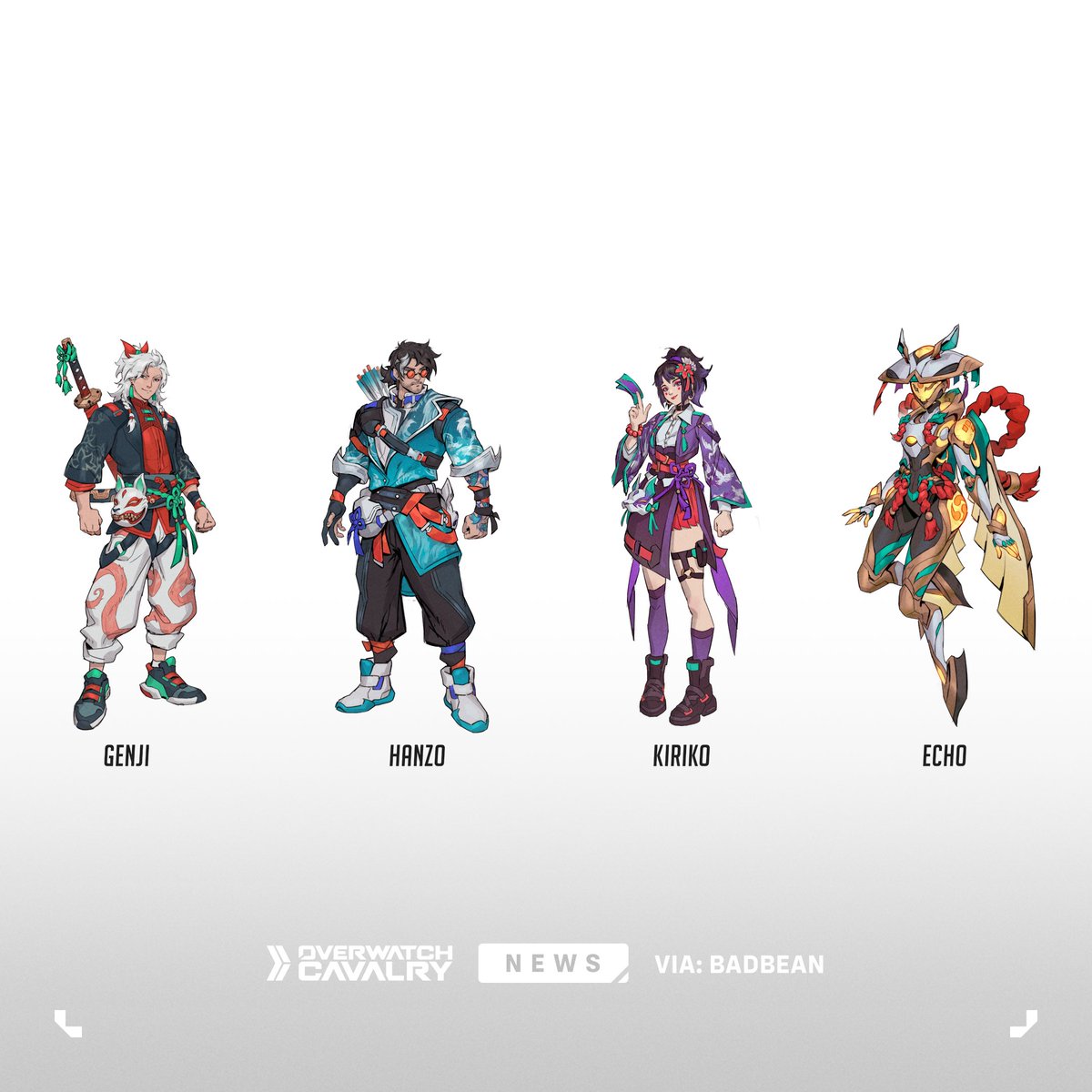 New #Overwatch2 Survey Skins: Hanabi Taikai Fireworks 🎆

Featuring Concept Art for Genji, Hanzo, Kiriko, and Echo.