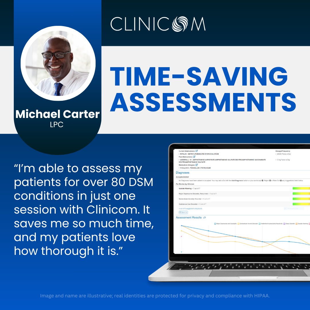 Michael saves time with Clinicom's adaptive assessments. Learn More at clinicom.com

#TimeSavingAssessments #Clinicom