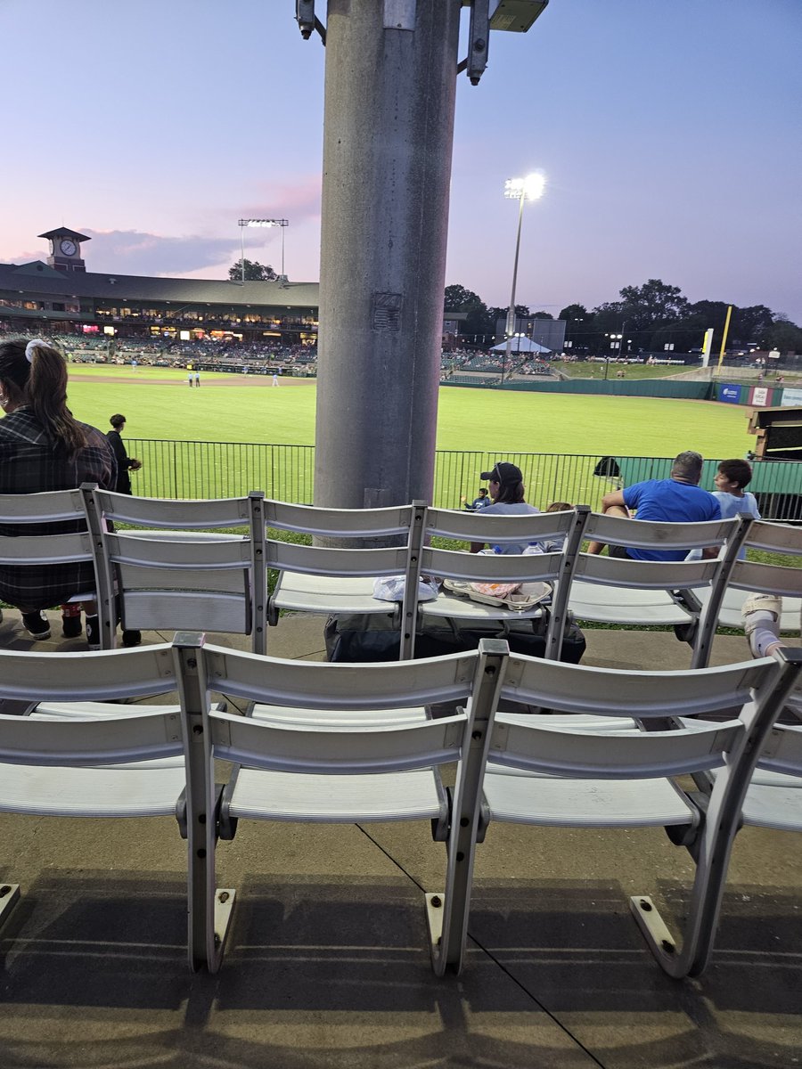 HLMike44's tweet image. Found an #obstructedview seat that @cfbcampustour would approve of. Dickey-Stephens Park in North Little Rock, Arkansas, home of the @ARTravs