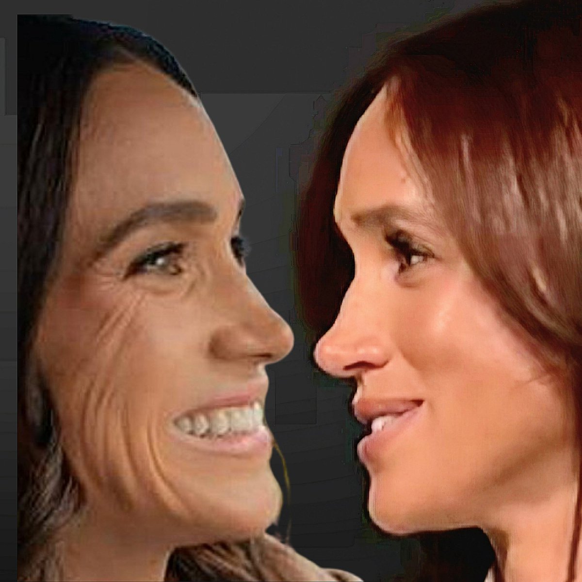 paulamatanovich's tweet image. Either Time 100 photoshopped the hell out of #meghanmarkle &apos;s face, or she got cheek implants and fillers for her face. #time100 I HAVEN&apos;T retouched the pics. Just grabbed the ones she put out for the #WithLoveMeghan and the Time 100 interview