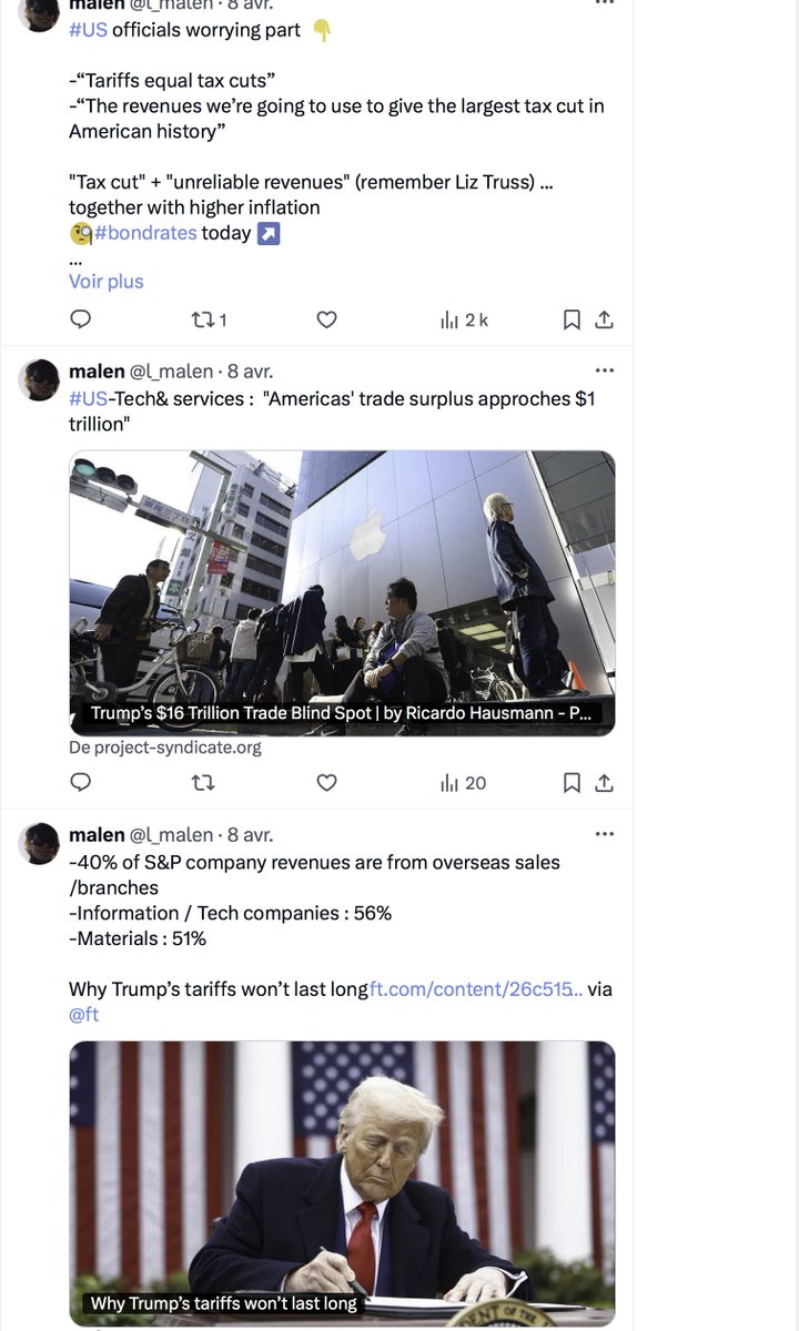 l_malen's tweet image. "Why #Tariffs won"t last long" follow up 

-Part 1: " Remember Liz Truss" and the bond market 
-Part 2: this week #DTrump softening rhetorics
on China 
🧐#NQ  back to "Liberation Day" price level 
( April 8 th 👇 was the low )