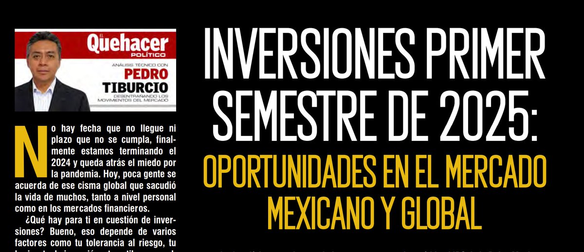ptiburon's tweet photo. Tienes razón Gabriel, el $EWW cayó 28% en 2024, lo que lo hizo atractivo. 

Pero cuando estaba en el piso, pocos veían la oportunidad. 

En ese momento publiqué en #QuehacerPolítico (pág. 14) que era un buen momento para invertir. Ahora que el IPC sube 15% y $EWW 23%, vemos confianza renovada en México, más allá del modesto crecimiento económico. 

Veamos si va a máximos históricos o únicamente están liquidando los grandes participantes 😊

#México #Inversión 

👇
https://t.co/H2FnWnZVek