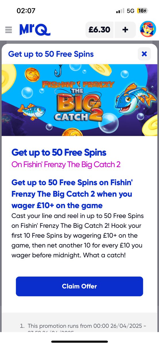 dmoarmy's tweet photo. @mrq_casino I have done the wagering requirements from the claim offer link haven’t been awarded the bonus/rewards ??? https://t.co/kQOxjKkBW6