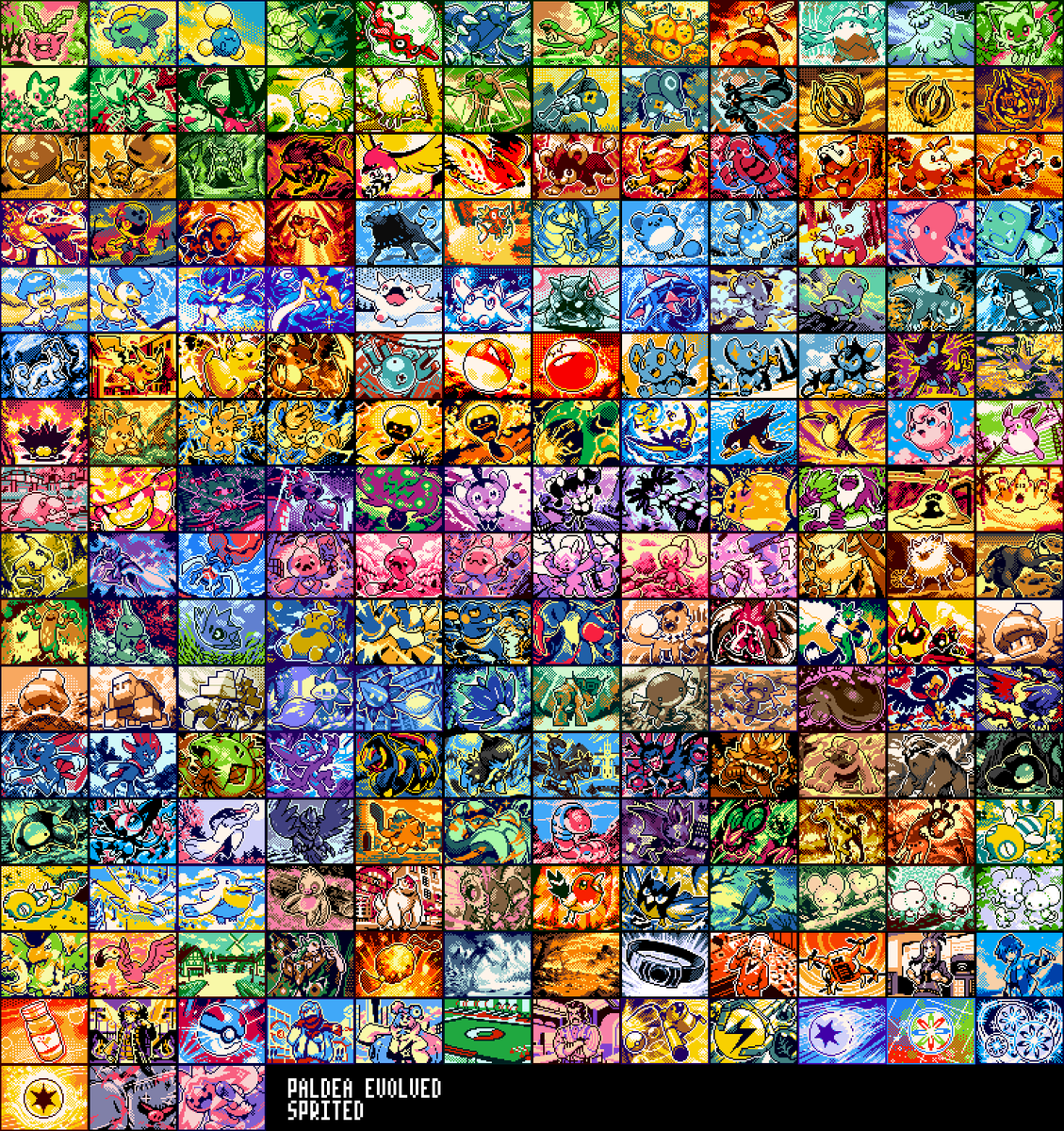 DoveTortle's tweet image. Pokémon Paldea Evolved Sprited Full Set
#PokemonTCG #Pokemon #sprites #GBC #pixelart #ドット絵
