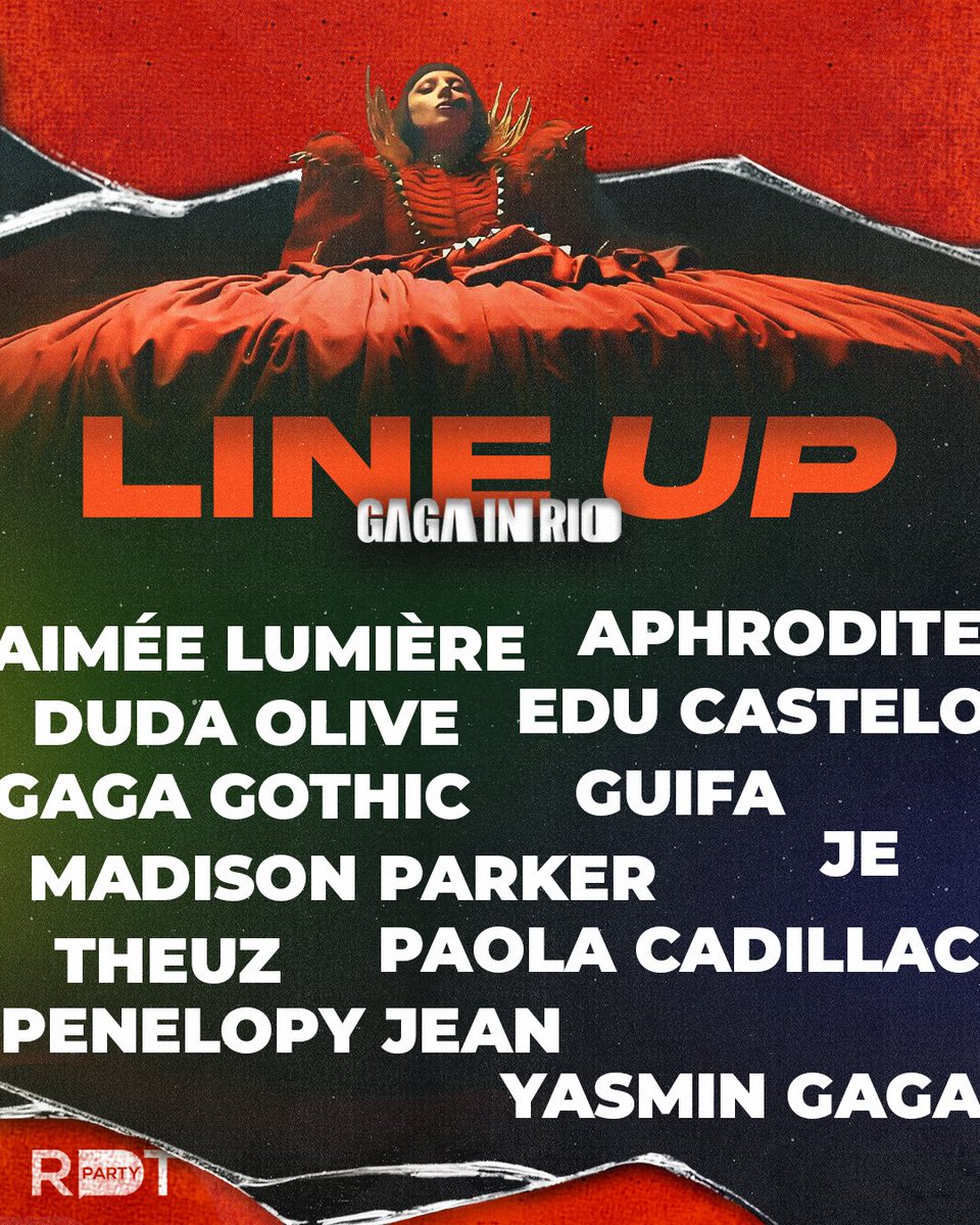 RDTLadyGaga's tweet photo. O Line-Up de atrações da RDT Party está completo 🔥 

Reunimos Little Monsters de todo o Brasil para entregar o esquenta do ano pra vocês!

🎫 ÚLTIMOS INGRESSOS: https://t.co/JUjTio4kHI

Será uma semana para celebrar MAYHEM na RDT Party e na Praia. Será histórico!

🇧🇷 RDT PARTY: Gaga In Rio (Open Bar)
📅 1º de Maio
📍 Rio de Janeiro (Sacadura 154)