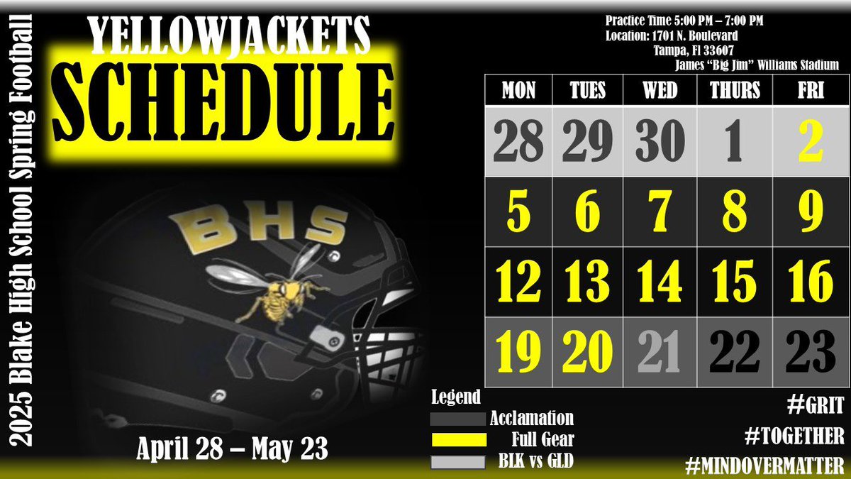 Update 2025 Spring Schedule: