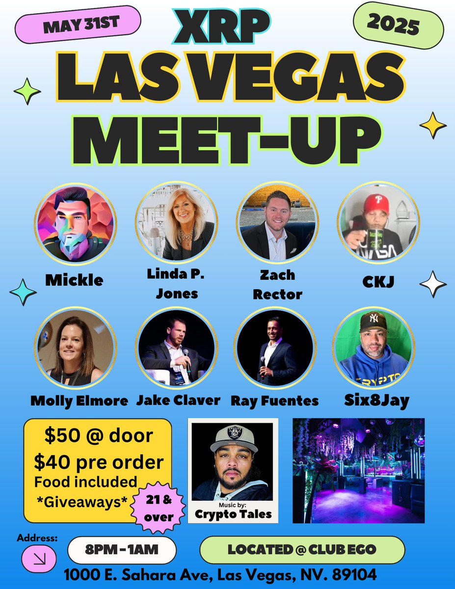 If you're headed to XRP Las Vegas 2025 &amp; haven't grabbed your tickets to the Saturday, May 31st meetup hosted by <a href="/james_six8jay/">Crypto4Life (Six8Jay) XRP</a> &amp;  <a href="/CKJCryptonews/">CKJcryptoNews</a> I hear there are only 30 or so tickets left! This is a party you don't want to miss. Link in James post below.