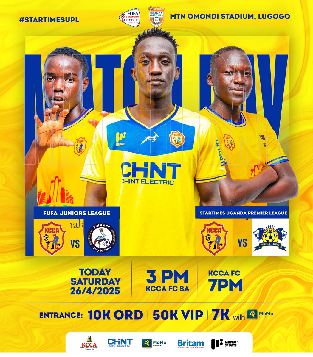 We have a double header, Cityzens!
GET IN⚽️🔥

#KCCAFC #StarTimesUPL #KCCAMBA