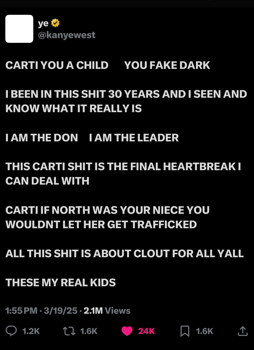 TheKanversation's tweet photo. Ngl this tweet lowkey ended Carti

I can’t even listen to a Carti song without hearing “you fake dark” in my head 😭😭 https://t.co/GI6xdCBx52