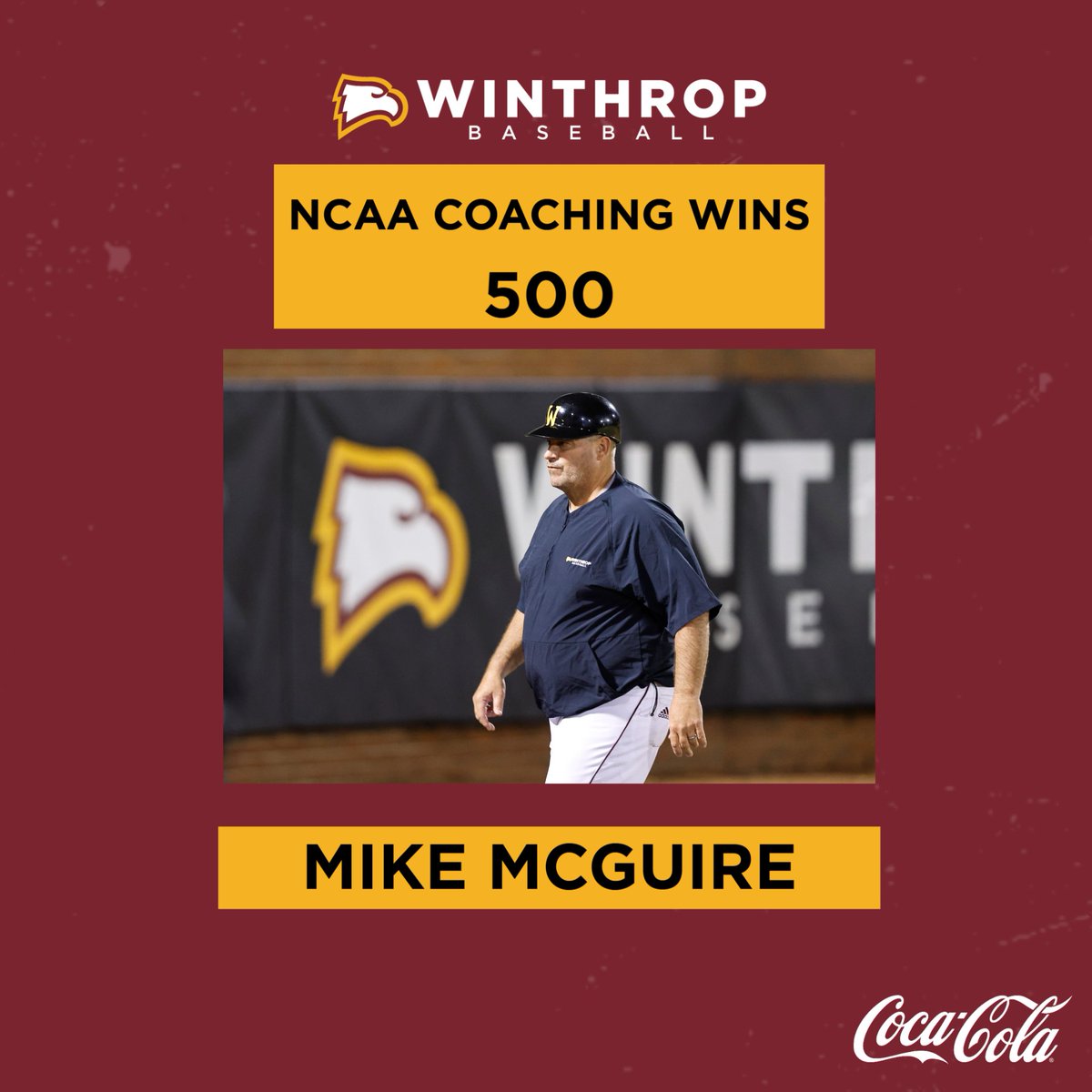 Winthrop Baseball (@winthropbsb) on Twitter photo ๐จ๐๐๐๐๐๐๐๐ ๐๐๐๐๐๐๐๐๐๐จ
Congratulations to head coach <a href="/MikeMcGuire30/">Mike McGuire</a> on earning his 500th career NCAA coaching victory!!!๐
#ROCKtheHILL | #BigSouthBSB ๐จ๐๐๐๐๐๐๐๐ ๐๐๐๐๐๐๐๐๐๐จ
Congratulations to head coach <a href="/MikeMcGuire30/">Mike McGuire</a> on earning his 500th career NCAA coaching victory!!!๐
#ROCKtheHILL | #BigSouthBSB