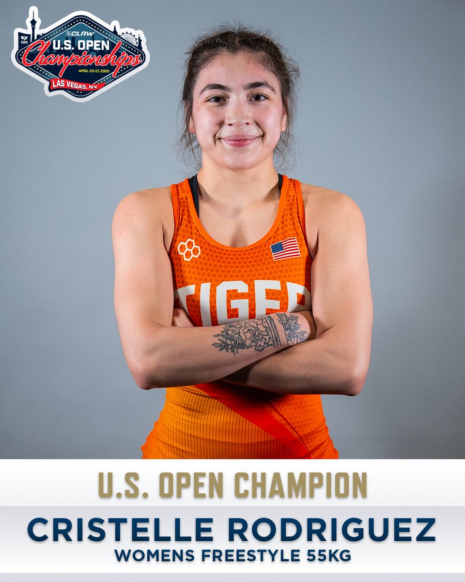 2025 CLAW U.S. Open Senior Women Freestyle Champion - 55kg
Cristelle Rodriguez (Tiger Wrestling Club) Dec Everest Leydecker (Thorobred Wrestling Club) 4-1