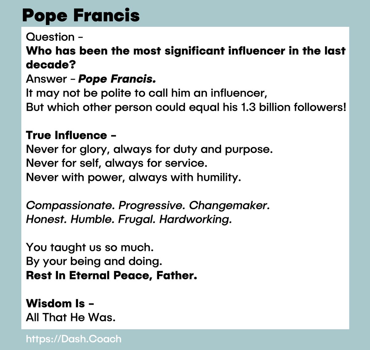 dashposts's tweet photo. Pope Francis
https://t.co/X6zkAtduZZ https://t.co/eroZVov9Q4