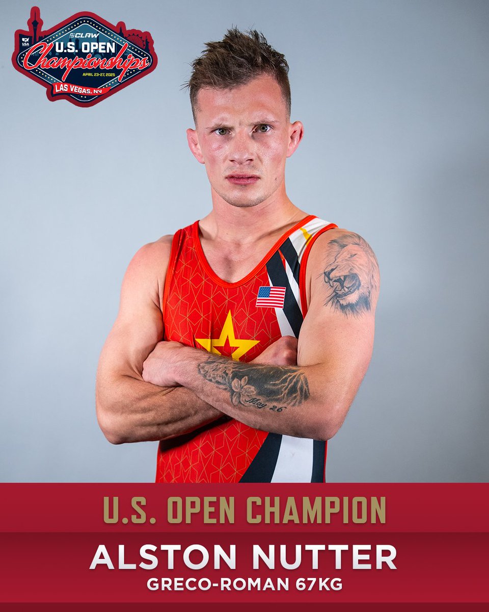 USAWrestling's tweet photo. 2025 CLAW U.S. Open Senior Greco-Roman WTT GR Champion - 67kg
Alston Nutter (Army WCAP) F Otto Black (NYAC/Colorado Top Team Wrestling) 2:58 https://t.co/H59r37IygL