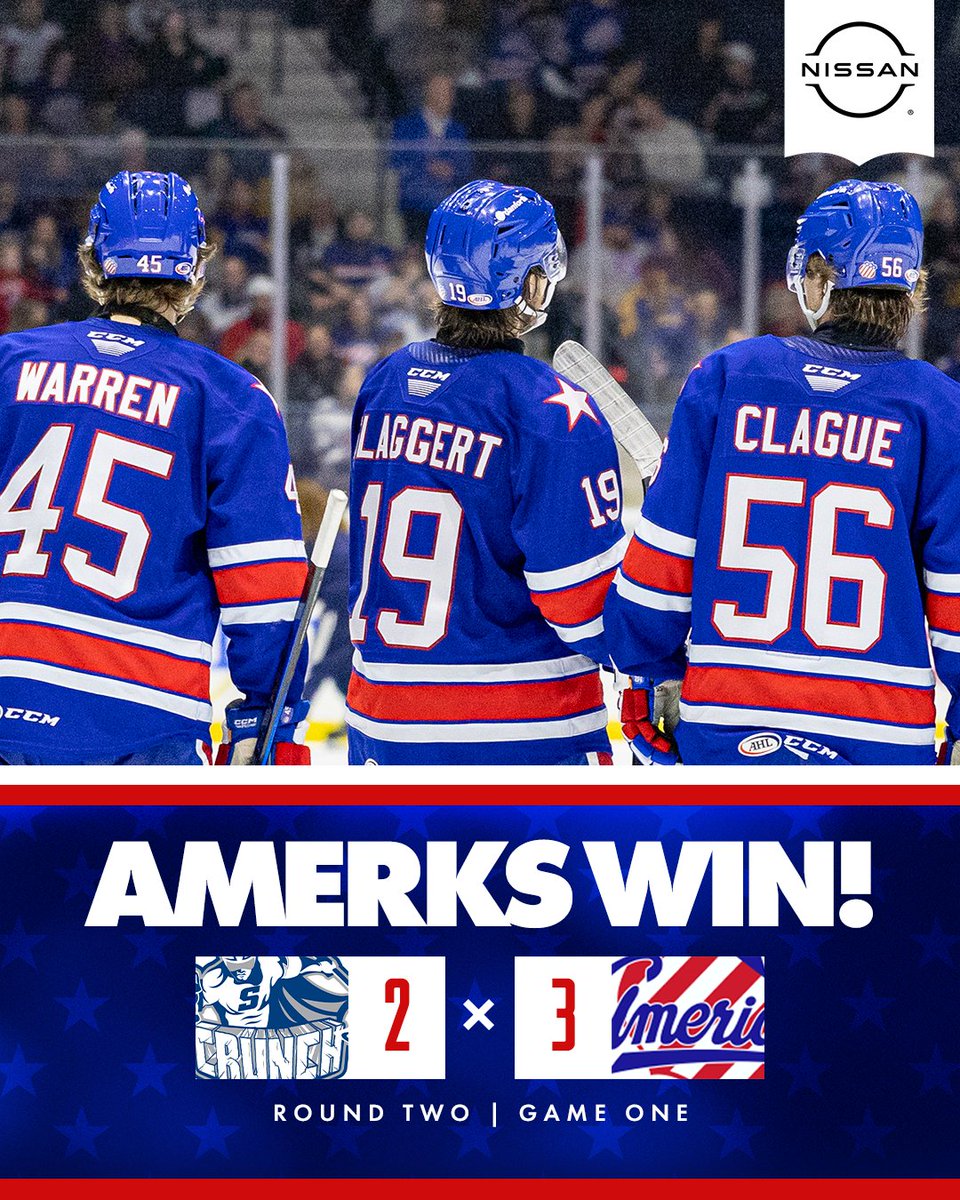 THREE UNANSWERED to take GAME ONE!

See you Sunday...🎟️ Amerks.com/Playoffs

#LetsDoThis