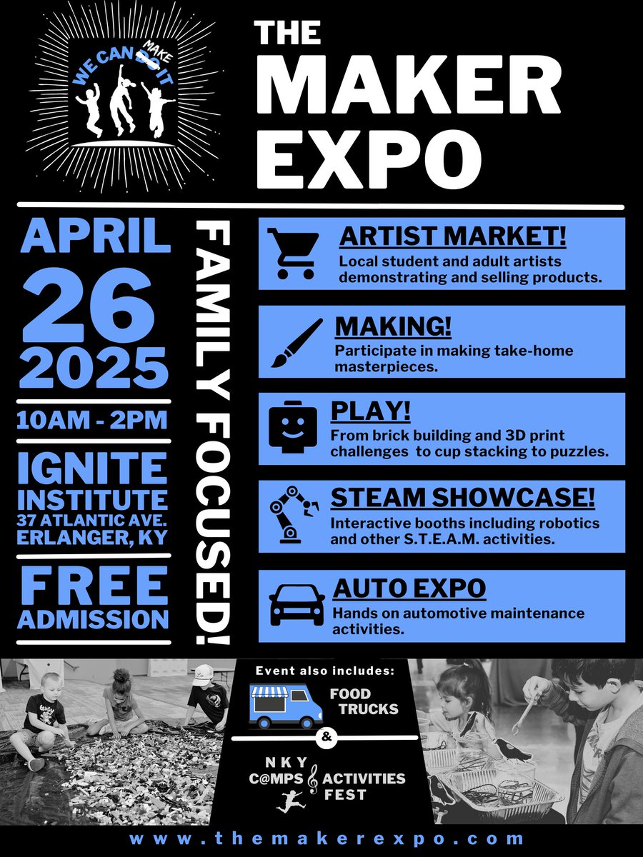Which district shows up stronger? 👀
 @BooneCoSchoolsKY vs @KentonCoSchools — see you at The Maker Expo this Saturday at Ignite!
 🎟️ FREE
 🍴 Food trucks on site
 🛠️ Hands-on fun for all!
 🔗 themakerexpo.com
 #MakerExpo #KYschools