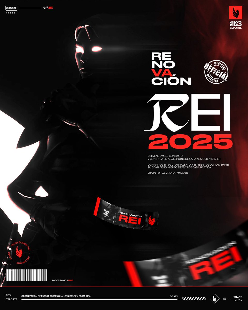 AB3_Esports's tweet image. ¡Oficial!
@WhoisRei_ se queda en casa! Nuestro jugador ha renovado su contrato y seguirá defendiendo nuestros colores hasta fin de año. ❤️🐦‍🔥
@VCL_LATAM 
.
.
.
Diseño: @inbdesigner 
Video: @supraszn 

#GOAB3 #VCLLatam