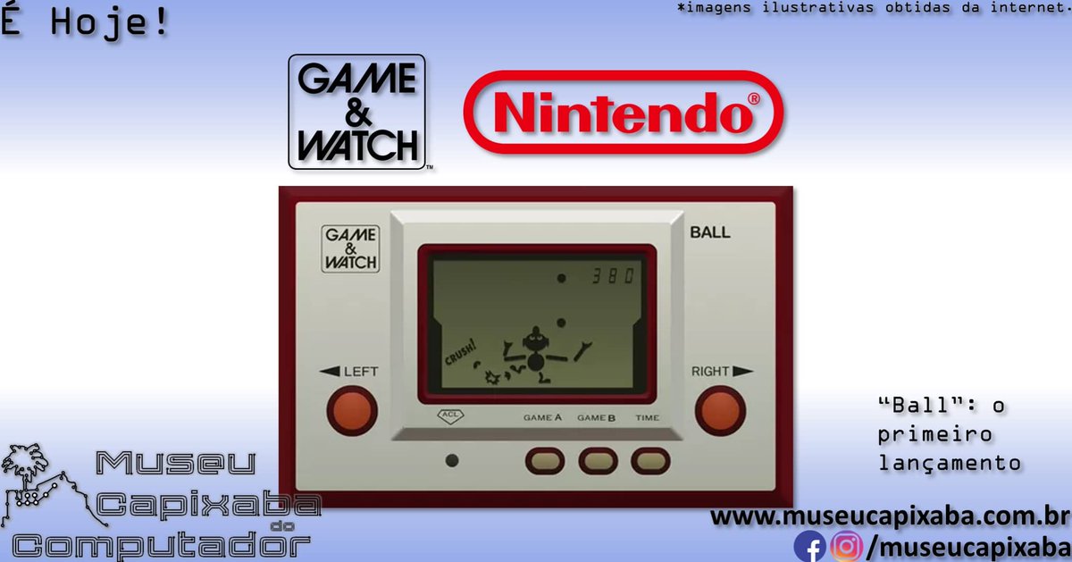 museucapixaba's tweet photo. É hoje! O primeiro Nintendo Game & Watch Ball faz 45 anos!
+em https://t.co/9dKFahDyw8
#MuseuCapixaba #mcc #éhoje #museu #tecnologia #retro #geek #GameandWatch #GunpeiYokoi #Nintendo #NintendoGameandWatch #DonkeyKong #MarioTheJuggler #OilPanic #GameBoy #DonkeyKong https://t.co/uE0AozT3f1