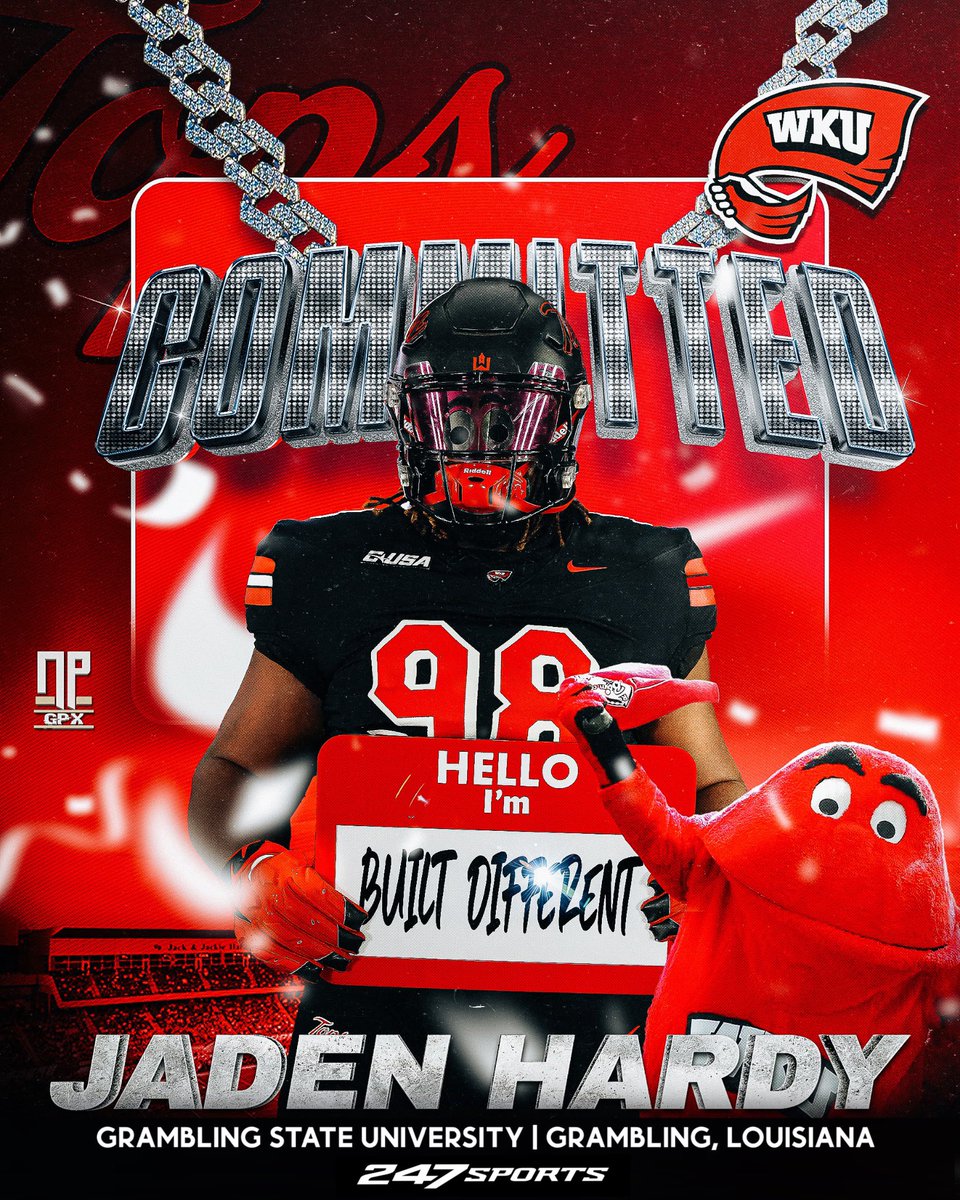 NPGPX Design (@nathanpurvis) on Twitter photo | BUILT DIFFERENT |
Jaden Hardy (<a href="/JadenHardy20/">Jaden Hardyπ°</a>), the transfer portal defensive lineman from Grambling State University has committed to the Western Kentucky Hilltoppers! #GoTops | BUILT DIFFERENT |
Jaden Hardy (<a href="/JadenHardy20/">Jaden Hardyπ°</a>), the transfer portal defensive lineman from Grambling State University has committed to the Western Kentucky Hilltoppers! #GoTops