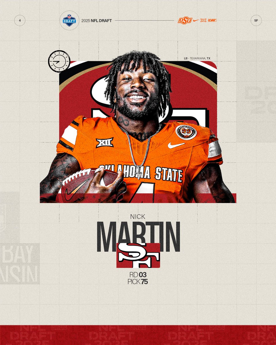 The Missile is a 49er 🤠

With the 7️⃣5️⃣th pick in the NFL Draft, the 49ers take <a href="/tkconfidential_/">Nick Martin</a>