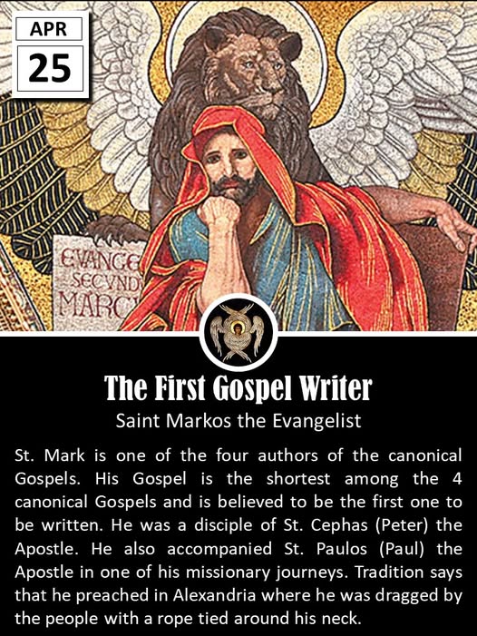 St Mark, Pray for us! 

CTTO Daniel Liber Veritatis
#Blessings #birthmonth #april25 #birthdays #joyful #prosperity #abundance #abundancemindset #manifesting #praying #manifestingabundance #manifestingdreams #chillvibes #overthetop