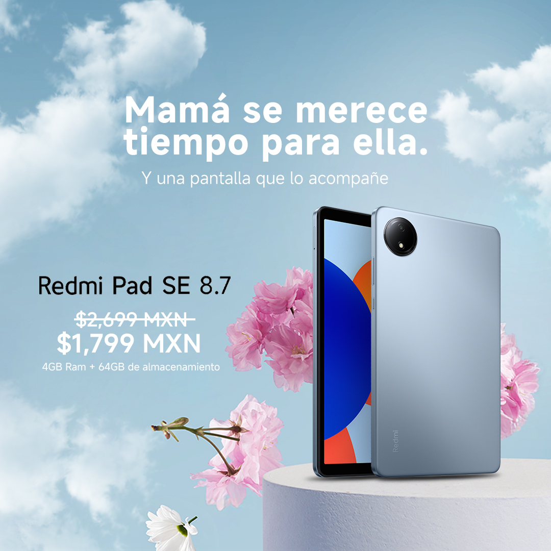 XiaomiMexico's tweet photo. 📲Ya sea para relajarse o seguir aprendiendo, la Redmi Pad SE es su nueva aliada. ¿Ya sabes cuál le vas a regalar?
#RedmiPadSE #DíaDeLasMadresXiaomi https://t.co/eCSyoznLw2