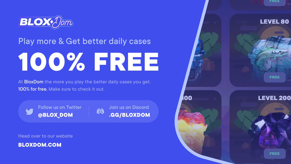 What level daily case did you open today? 🤔

Let us know down in the comments

bloxdom.com/r/TWITTER <-- FREE 100R$