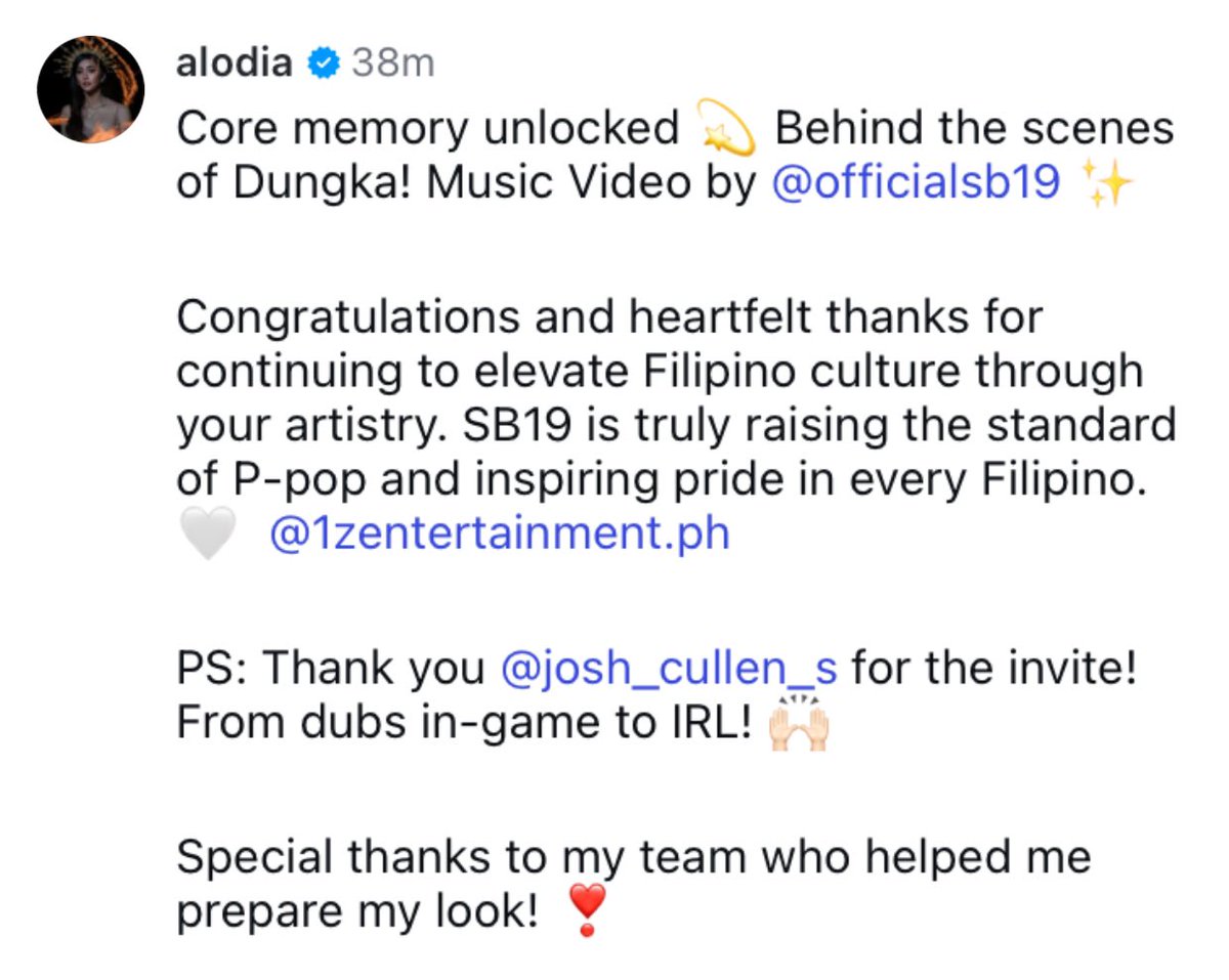 b_mahalima's tweet photo. Yung caption ni alodia sa ig 🥹 “continuing to elevate Filipino culture through your artistry. SB19 is truly raising the standard of P-pop and inspiring pride in every Filipino” 

@SB19Official #SB19 https://t.co/HDQzhvYUOb