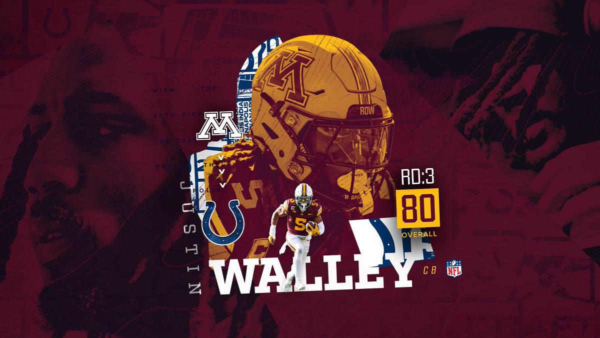 Minnesota Football (@gopherfootball) on Twitter photo .<a href="/JustinWalley_/">Justin Walley🃏</a>, you just become a member of the Indianapolis <a href="/Colts/">Indianapolis Colts</a>‼️
#pROWGophers | #RTB .<a href="/JustinWalley_/">Justin Walley🃏</a>, you just become a member of the Indianapolis <a href="/Colts/">Indianapolis Colts</a>‼️
#pROWGophers | #RTB